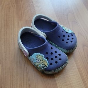 Disney Crocs Toddler kids Frozen Elsa Anna SZ C 6 Purple Water Shoes Fits Sz 4-6